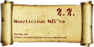 Noszticzius Nóra névjegykártya