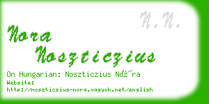 nora noszticzius business card